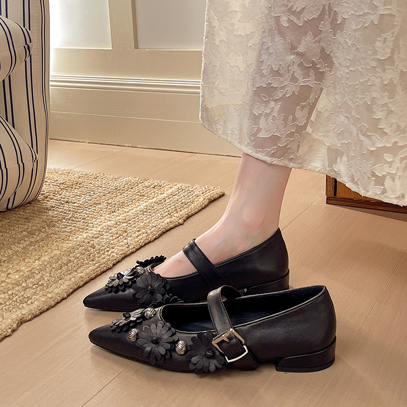 Shoes For Women Flats - Туфли-балетки Мэри Джейн из мягкой кожи