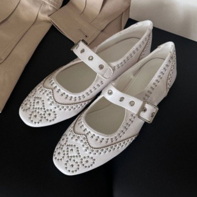 Shoes For Women Flats - Женская обувь Мэри Джейн с заклепками