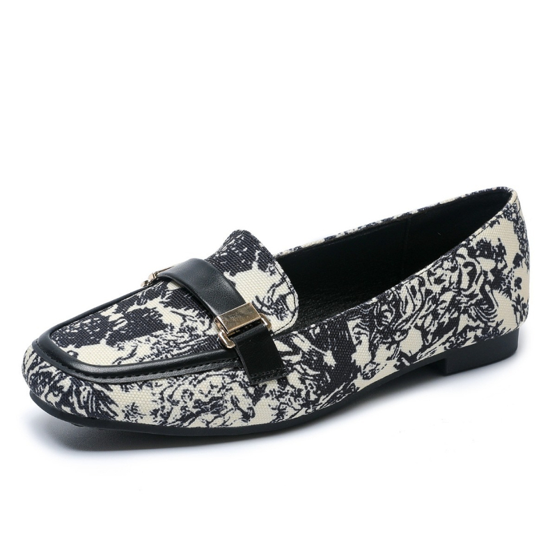 Shoes For Women Flats - Осенние женские туфли-лоферы с пряжкой, тканевые,
