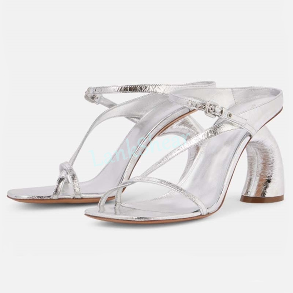 Women'S Shoes Paris - Туфли-босоножки из лакированной кожи на необычном