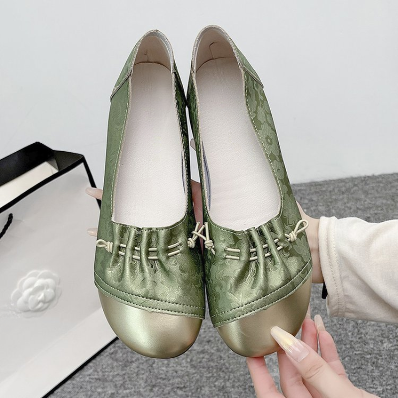 Shoes For Women Flats - Китайские туфли-слипоны в стиле колор-блок, на