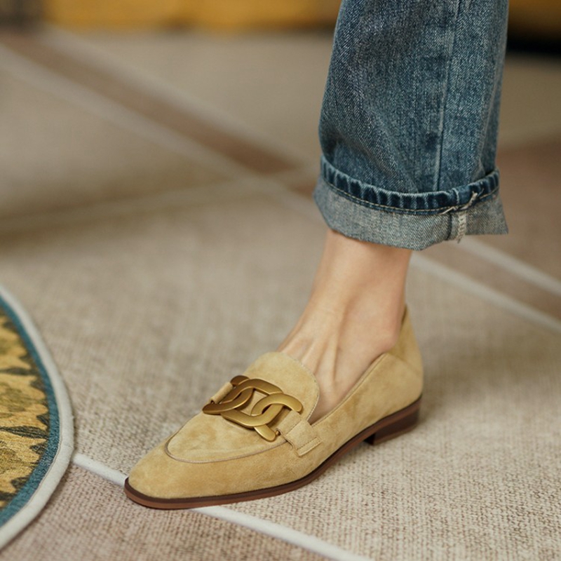 Women Shoes Loafers - Замшевые Кожаные женские лоферы весна/осень женская