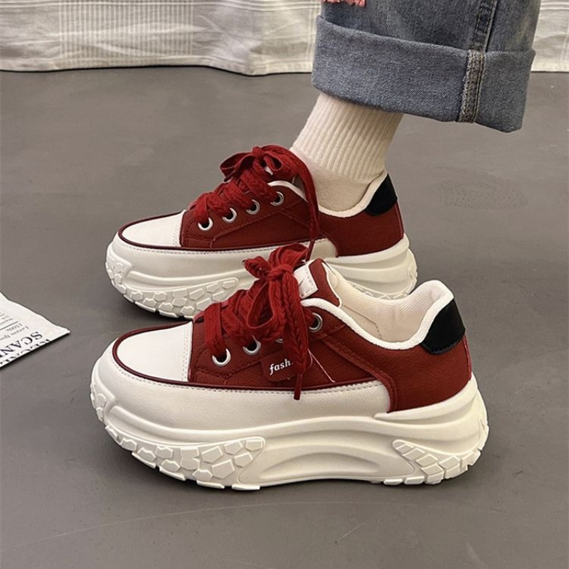 Platform Sneakers Chunky - Весенние массивные белые кроссовки для женщин,