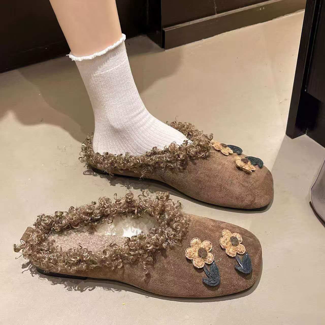 Women'S Shoes Hands Free - 2026 осенне-зимние плюшевые тапочки на плоской