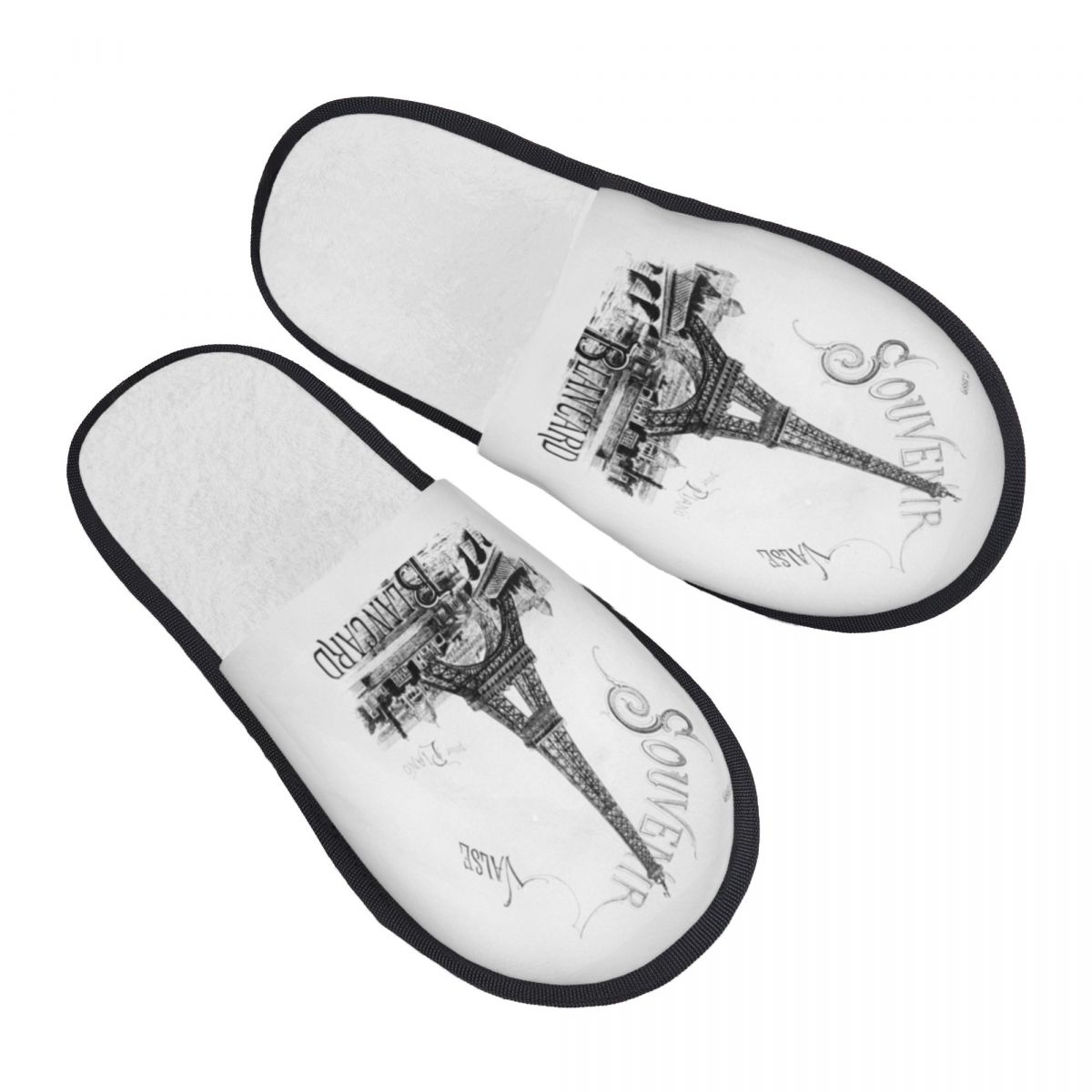 Women'S Shoes Paris - Женские домашние тапочки с принтом на