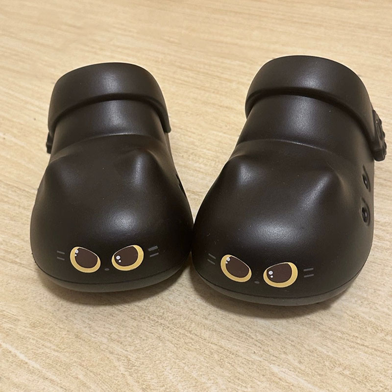 Women'S Shoes Clogs - Новые креативные тапочки-котики черного цвета для