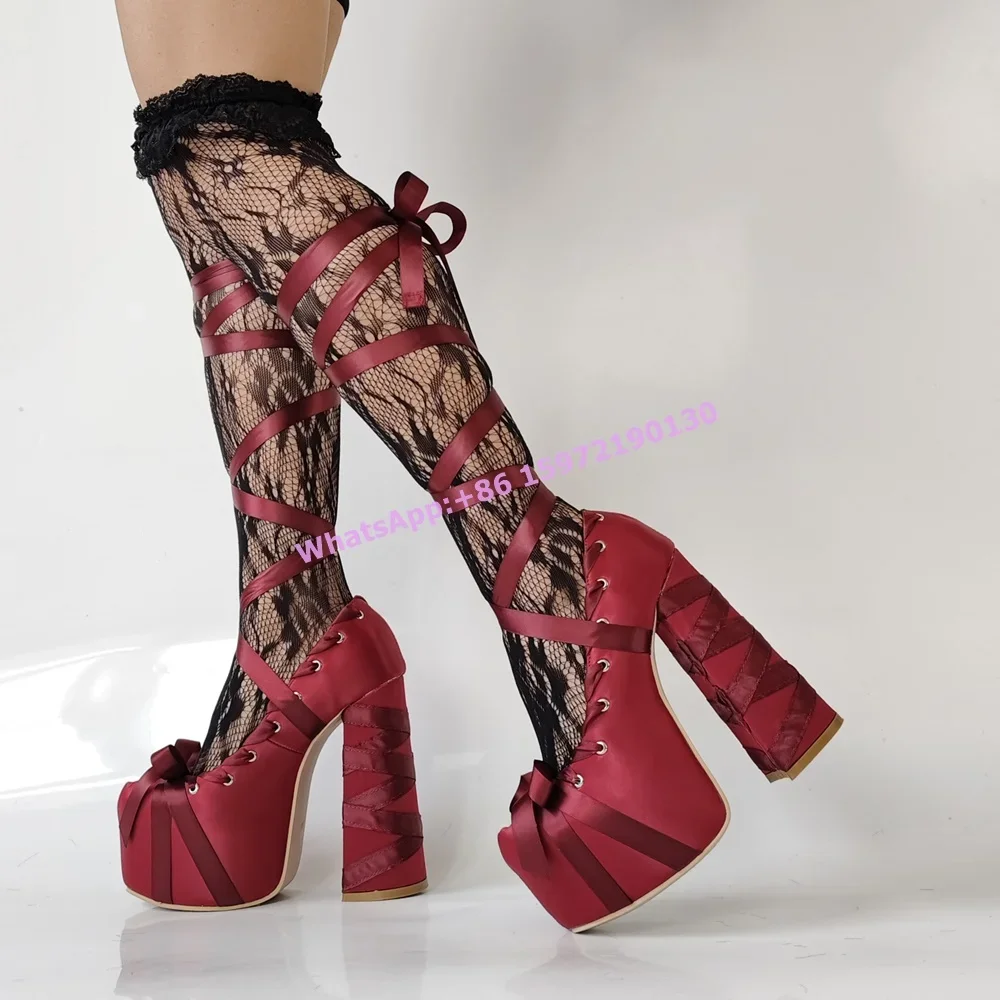 Туфли-лодочки на платформе с к – обзор и цена Ribbon Tie Heel