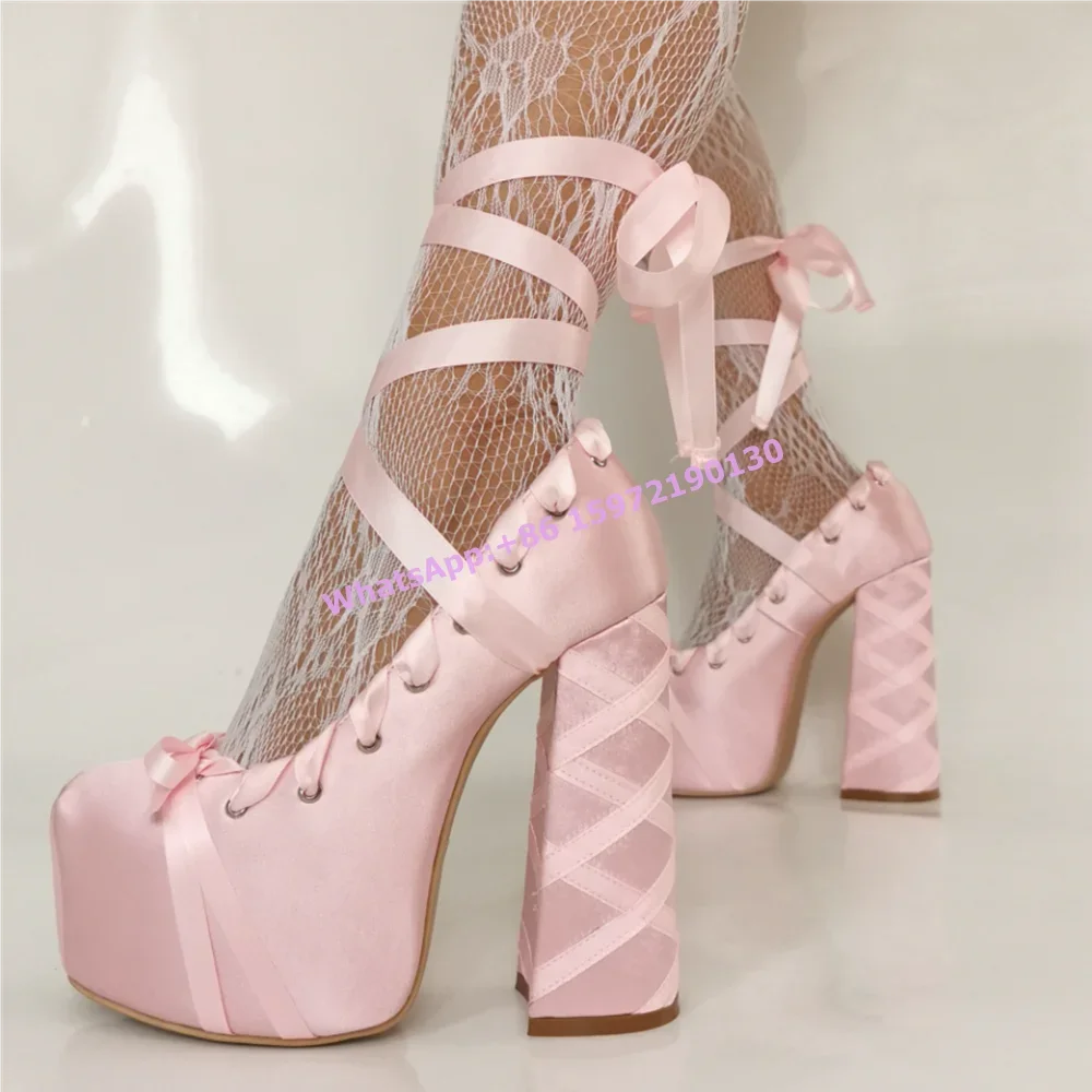 Туфли-лодочки на платформе с к – обзор и цена Ribbon Tie Heel