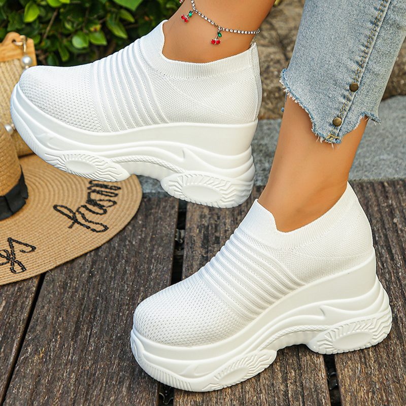 Женские вязаные белые кроссовк – обзор и цена Platform Sneakers Chunky