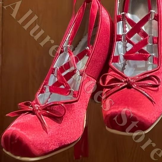 Женские балетки Y2K с атласным – обзор и цена Ribbon Tie Heel