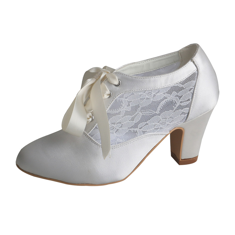 Свадебные туфли на блочном каб – обзор и цена Ribbon Tie Heel