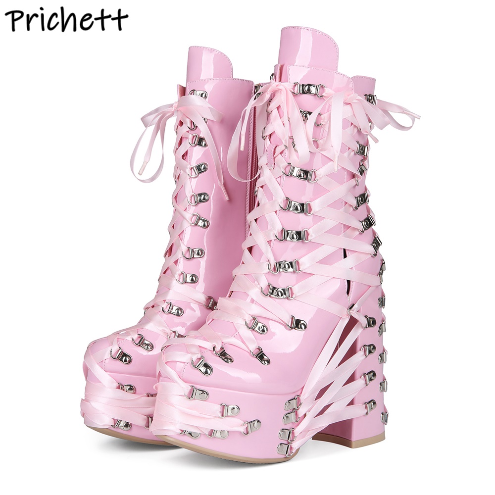 Черно-розовые ботильоны с пере – обзор и цена Ribbon Tie Heel