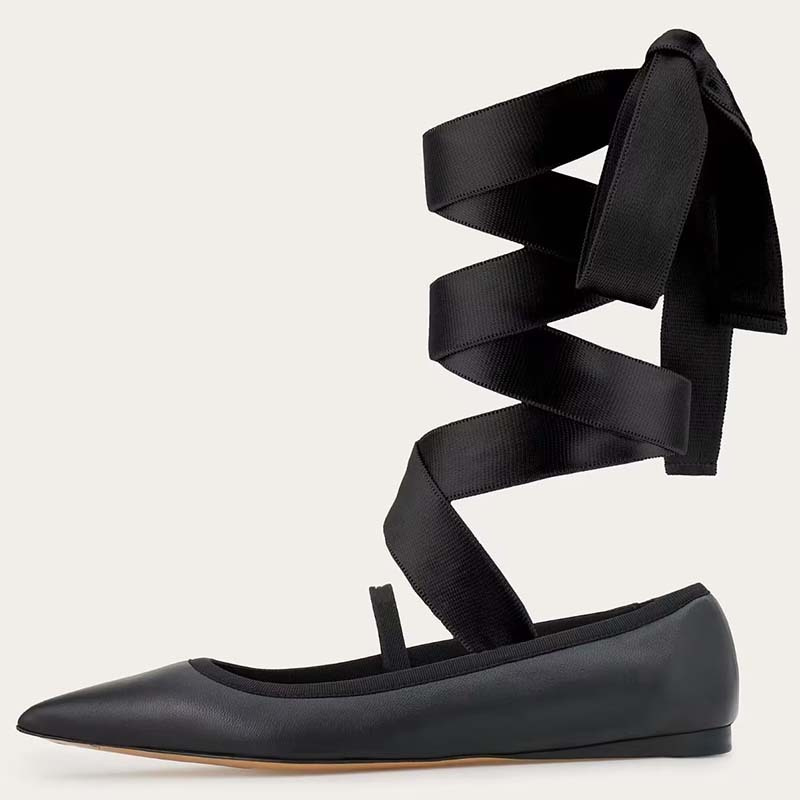 Женские балетки на плоской под – обзор и цена Ribbon Tie Heel